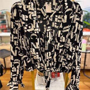 Stylish Black and Cream Women's Blouse